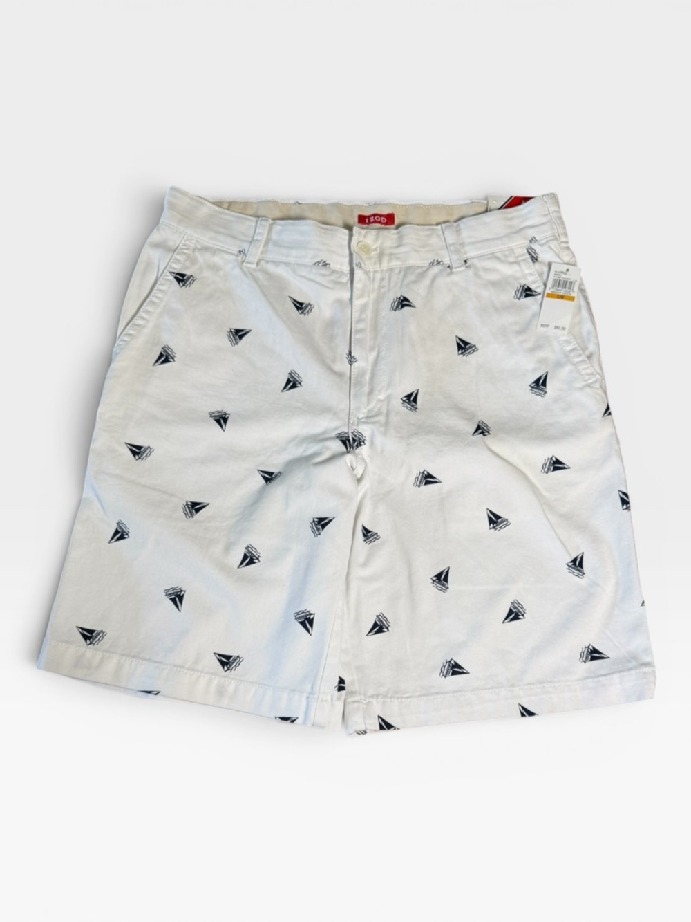 IZOD Sailboat Printed Schiffli Flat Front Shorts